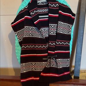 Raplh lauren , size L Geometric Patterned Black and Red Women's Sweater